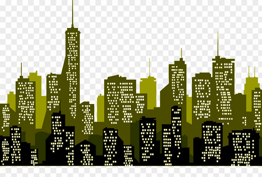 Silhouette City Architecture PNG