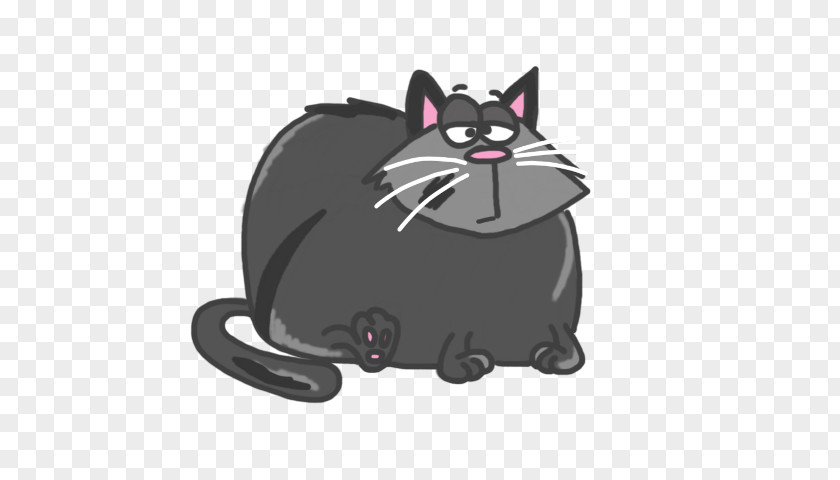 Cute Cat Drawing Shorthair Black Domestic Short-haired Kitten Whiskers PNG