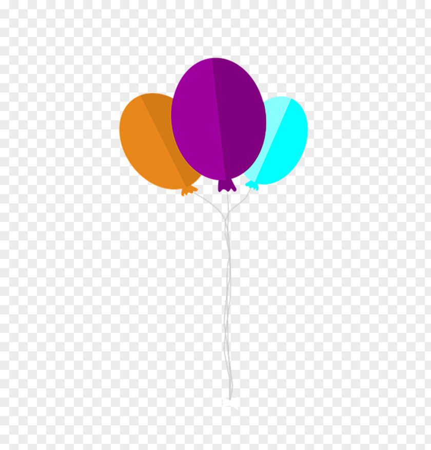 Tricolor Balloons Flat Design Rope Icon PNG