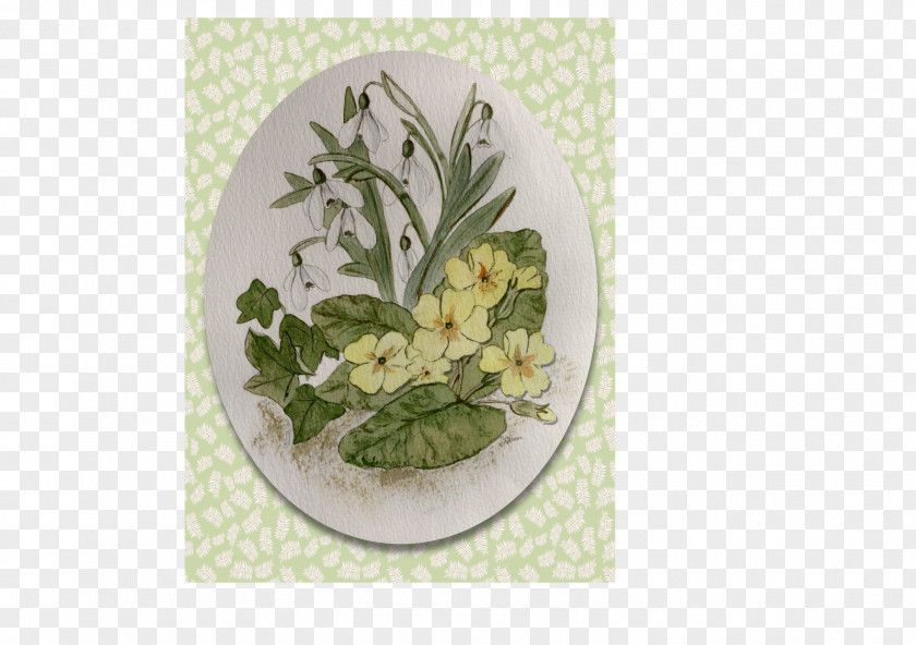 Plate Porcelain Floral Design Flowerpot PNG