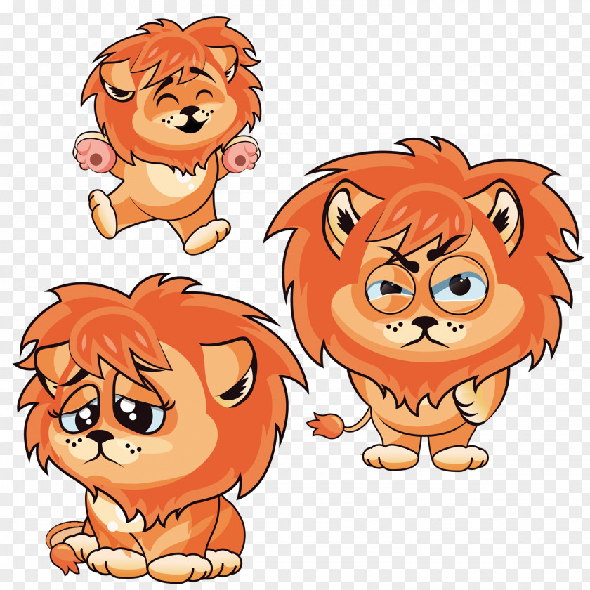 Two Emojis Angry Lion Tiger Cartoon Image PNG