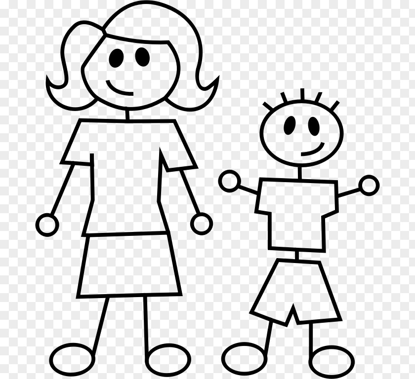 Son Stick Figure Mother Drawing Clip Art PNG