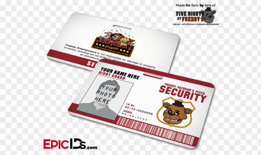 Badge Mockup Freddy Fazbear's Pizzeria Simulator Five Nights At Freddy's: Sister Location Freddy's 3 Game Name Tag PNG