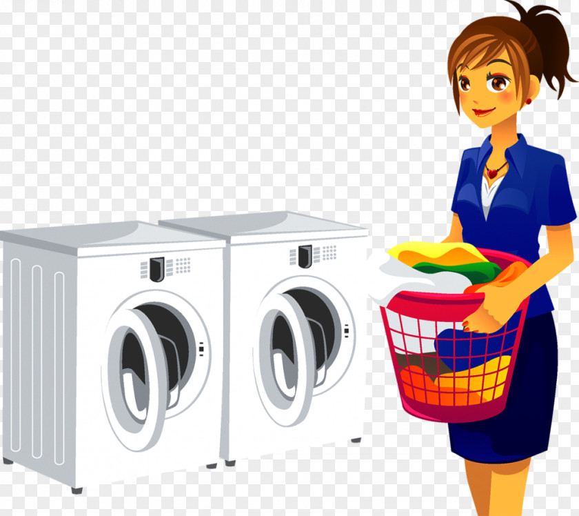 Laundress Vector Washing Machines Laundry Room Clothes Dryer Clip Art PNG