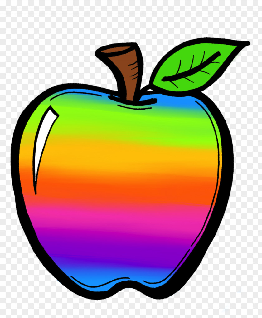 Rainbow Apple Cliparts Crayon Drawing Clip Art PNG