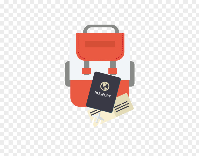Travel Element Vector Airline Ticket Tourism Backpack PNG