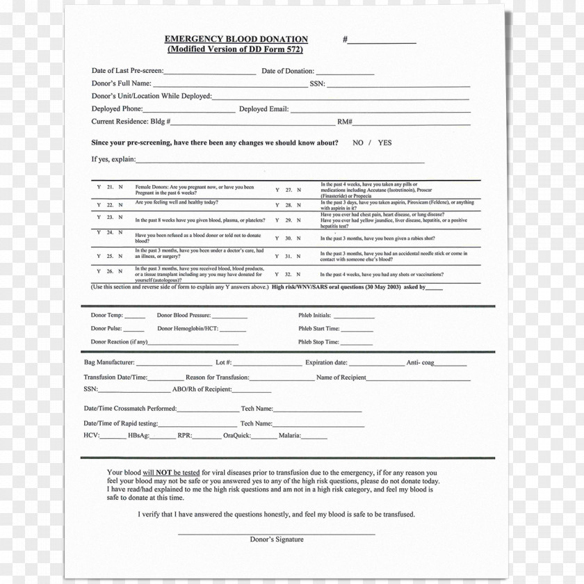 Blood Donation Document Line PNG