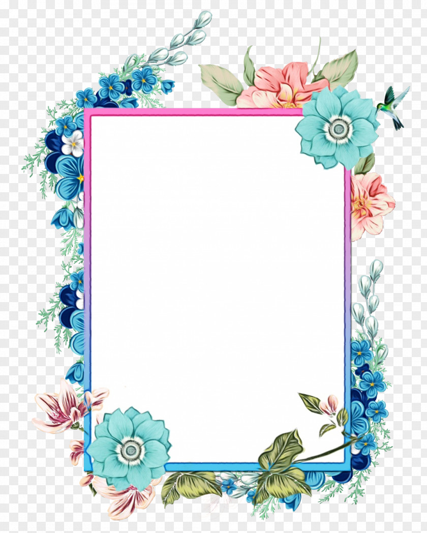 Interior Design Turquoise Watercolor Background Frame PNG