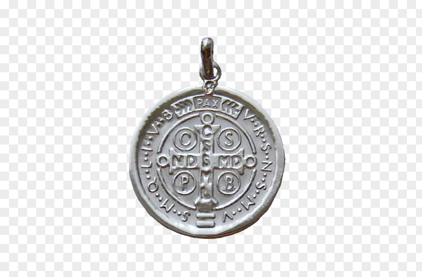Medal Locket Saint Benedict Silver Sagrada Família PNG