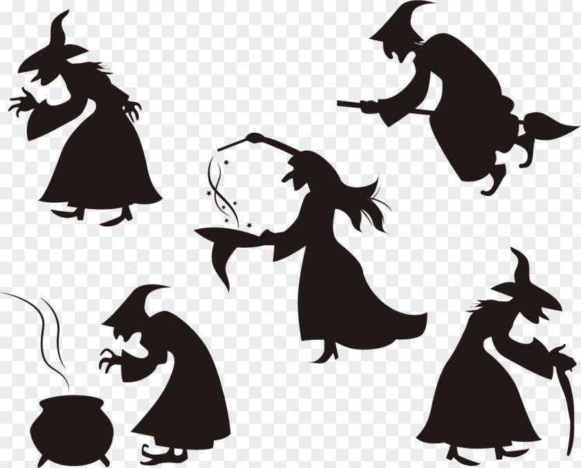Halloween Witch Witchcraft Silhouette Clip Art PNG