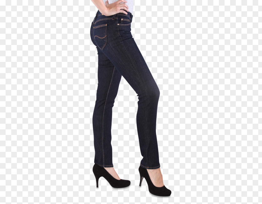 Ladies Jeans T-shirt Denim Waist Pants PNG