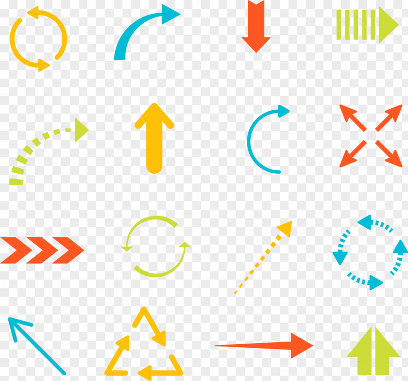 A Variety Of Shapes Arrow Euclidean Vector Icon PNG