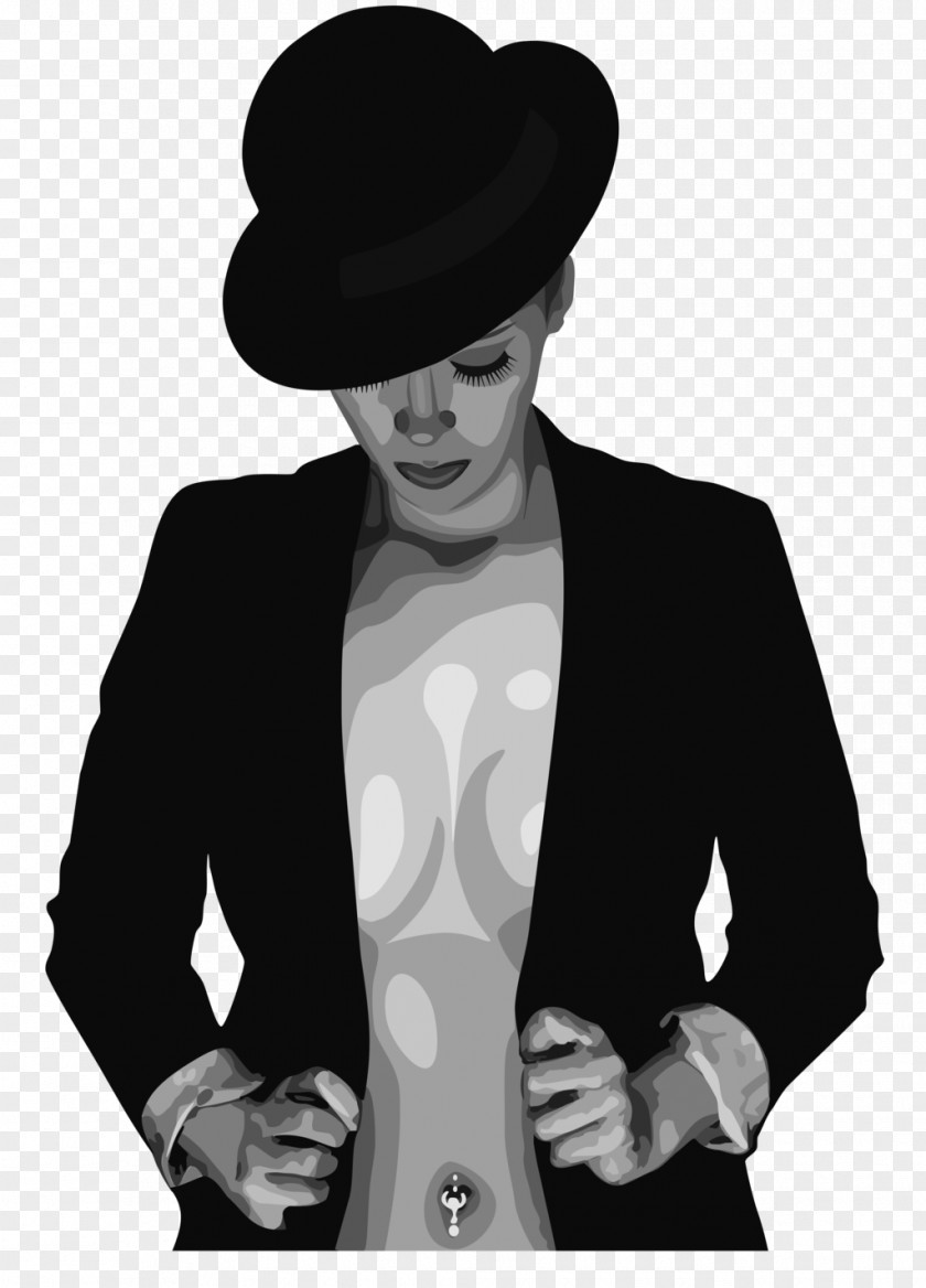 Black Woman And White Photography Art PNG