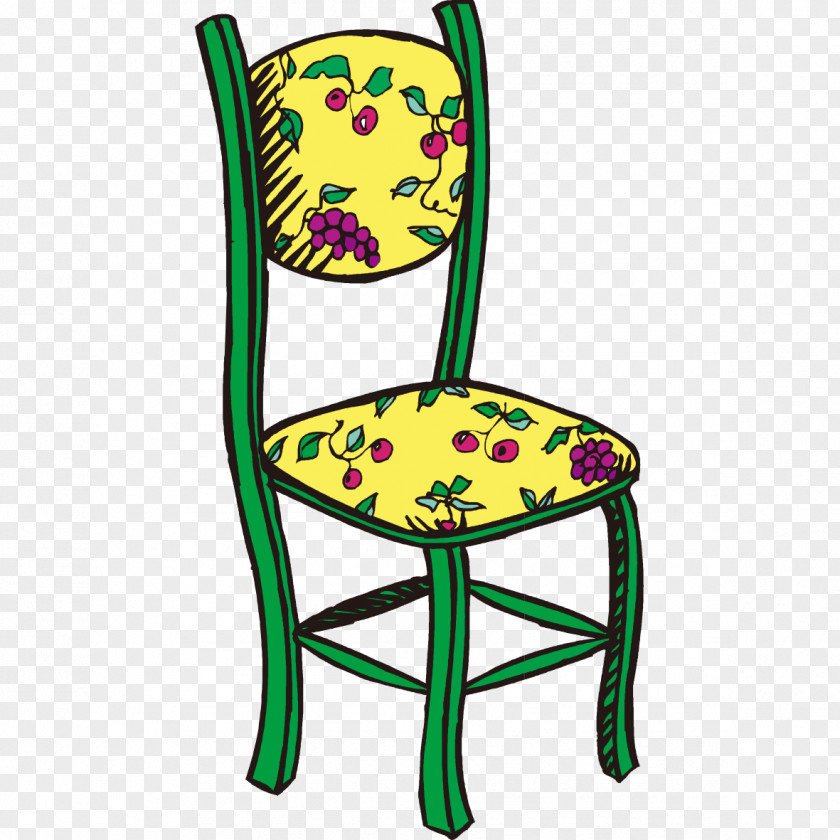 Retro Pattern Hand-painted Chairs Chair Table Clip Art PNG