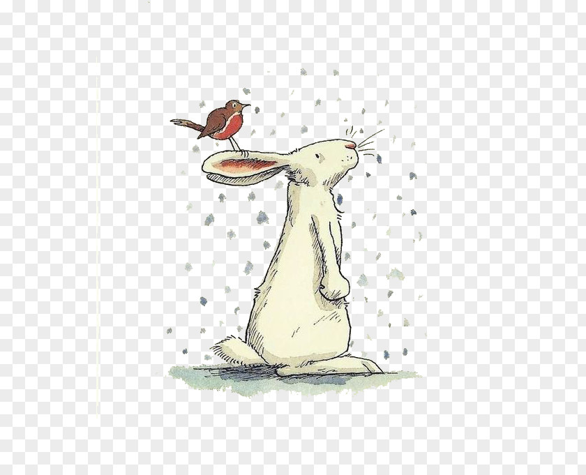 Cartoon Snow Rabbit Drawing Illustrator Idea Illustration PNG