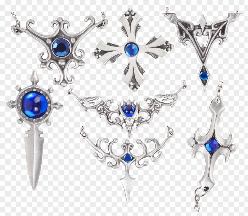 Exquisite Sapphire Necklace Clip Art PNG