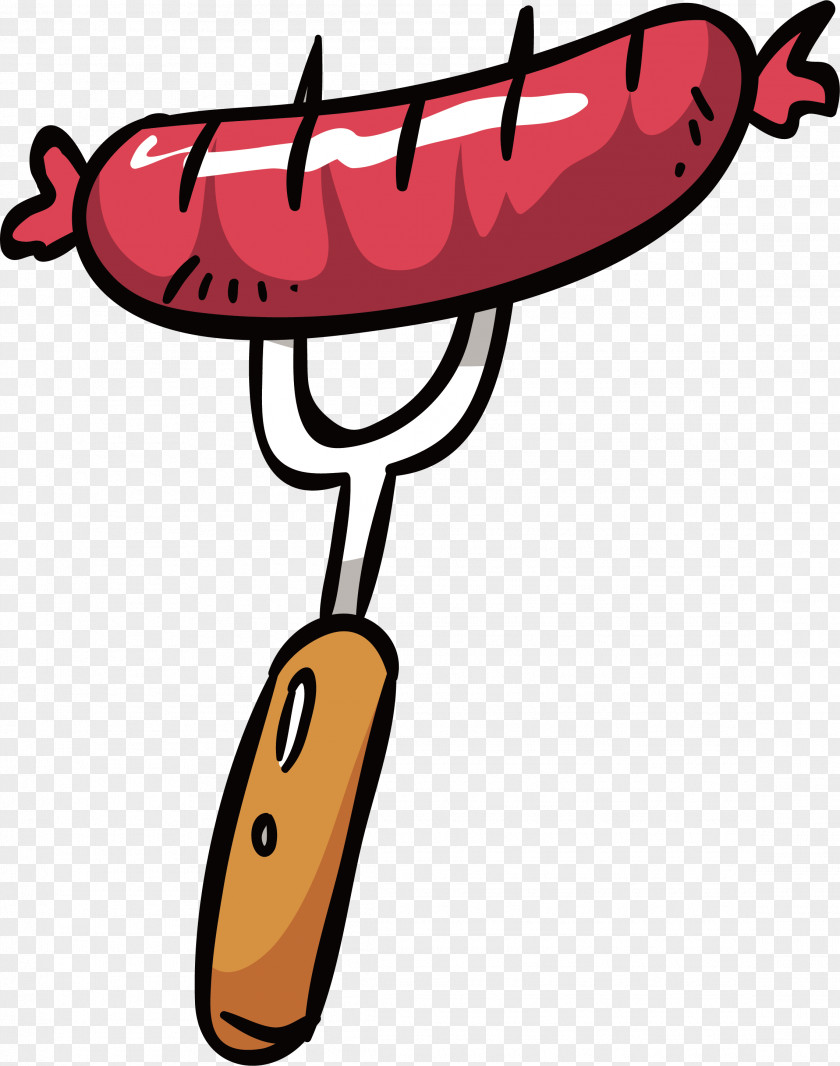 German Sausage On A Fork Oktoberfest Beer Cuisine PNG