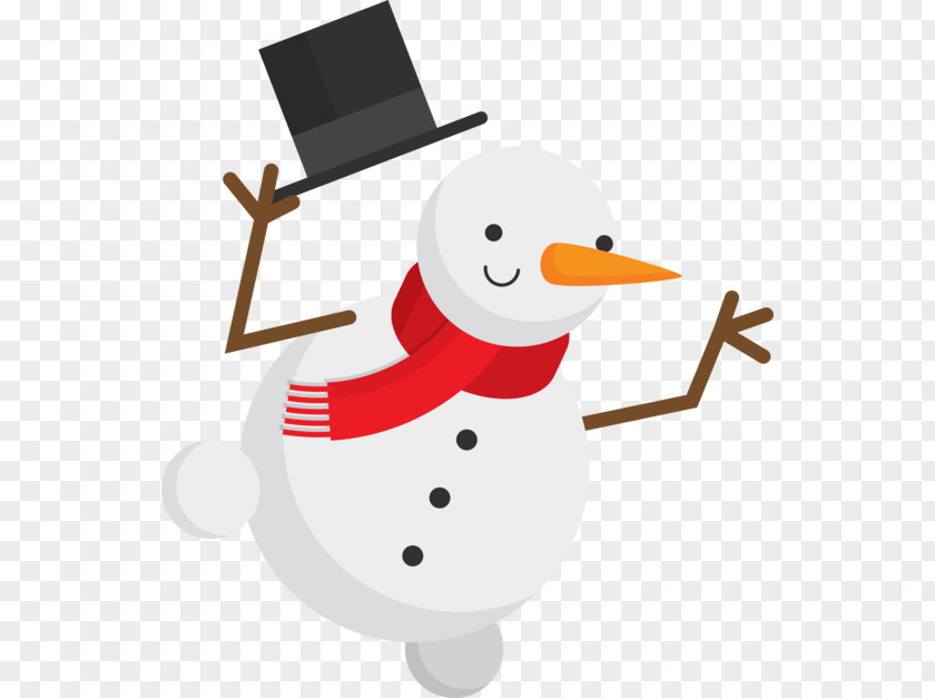Snowman Holding A Black Hat Clip Art PNG