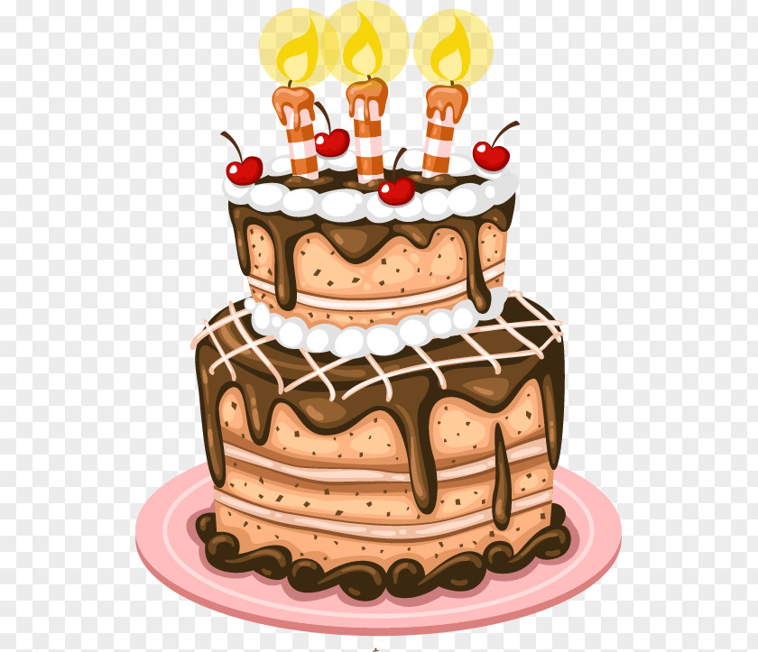 Cartoon Cake Birthday Greeting Card PNG