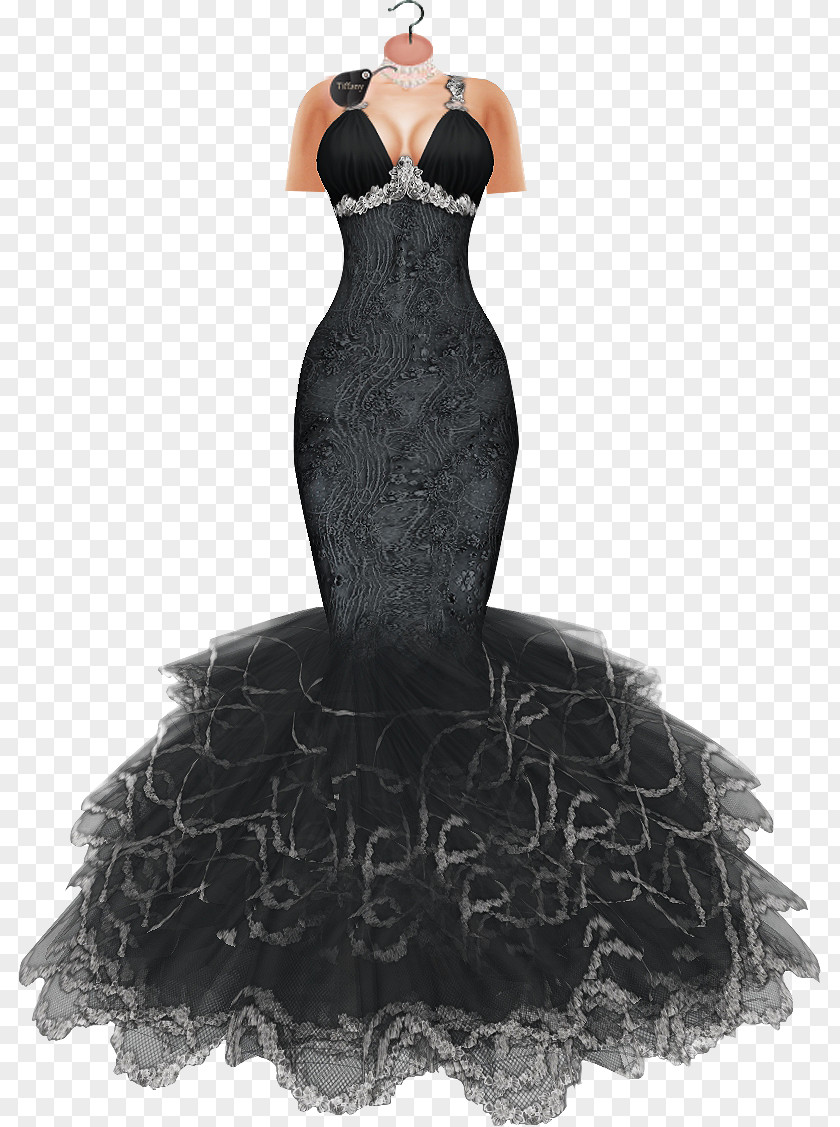 Dress Little Black Gown Shoulder M PNG