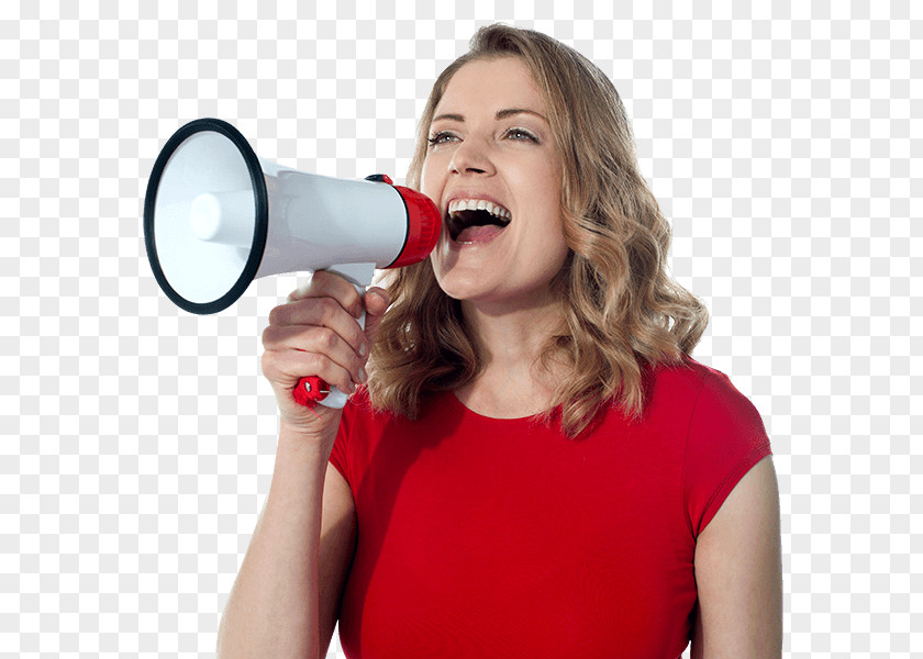 Happy Woman Megaphone Royalty-free Stock Photography PNG