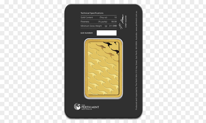 Perth Mint Gold Bar Bullion PNG
