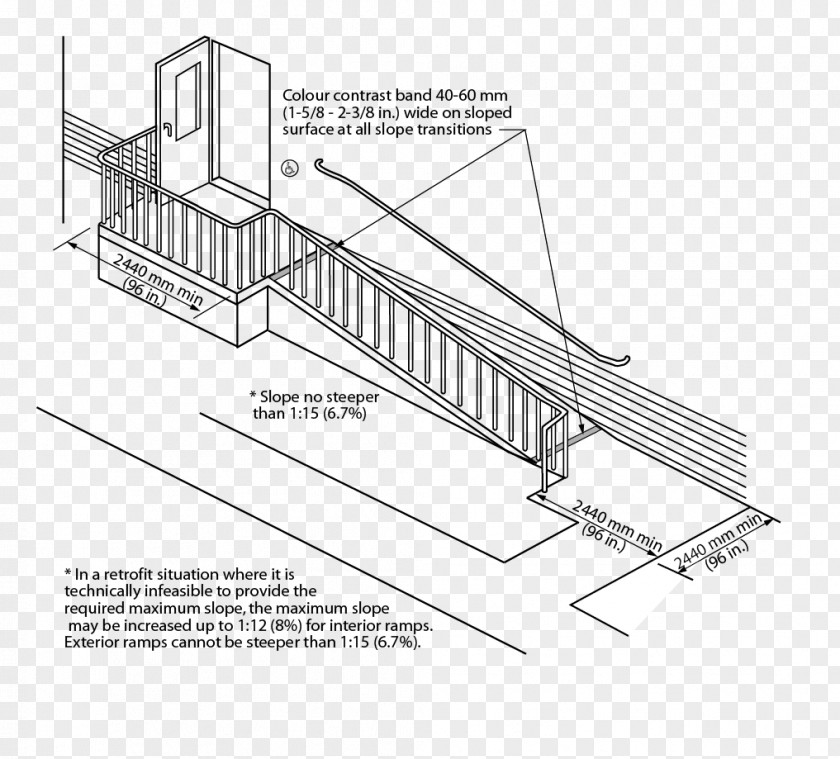 Stone Guardrail Mississauga Building Wheelchair Ramp Architectural Engineering Diagram PNG