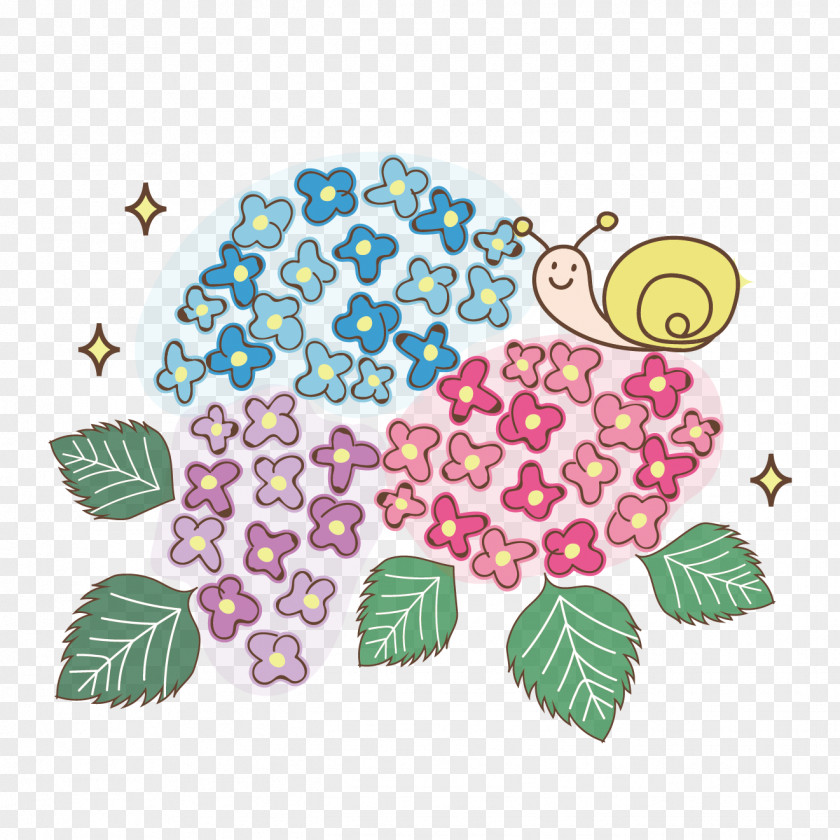 Flower French Hydrangea East Asian Rainy Season Illustration Design PNG