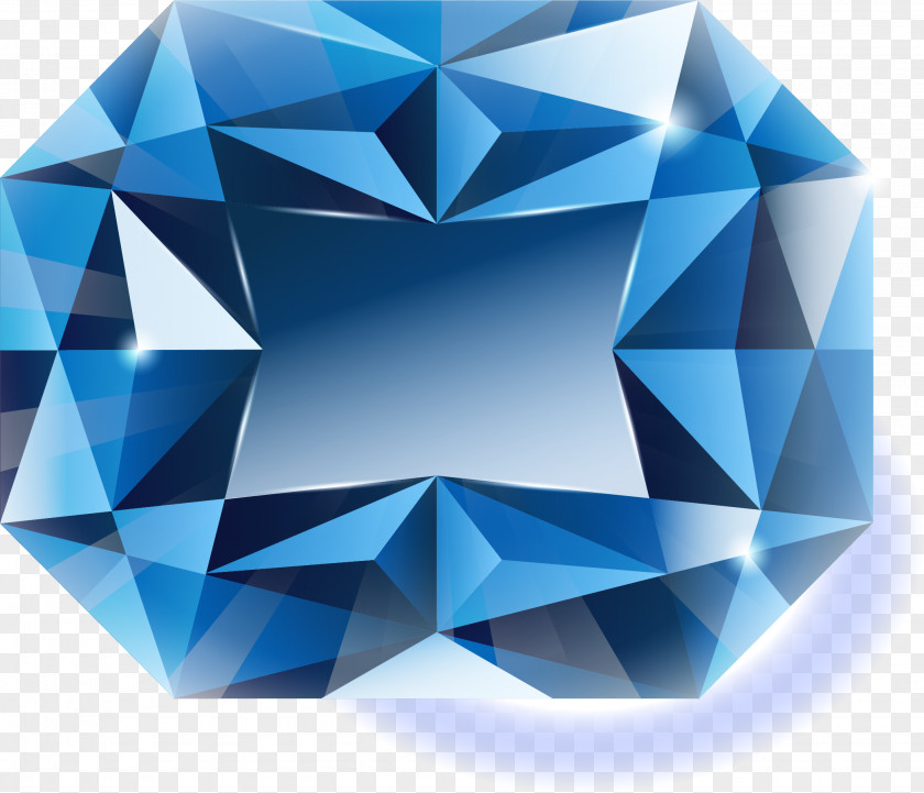Glowing Sapphire Blue Gemstone Euclidean Vector PNG