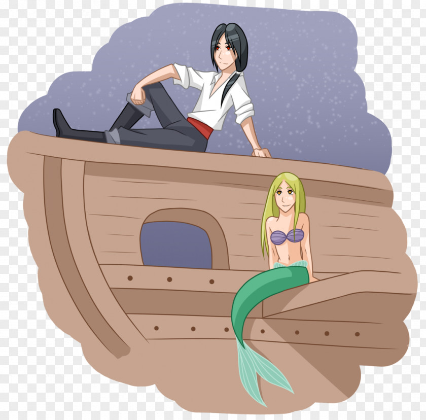 Mermaid Sitting Akito Sohma Character Drawing Fan Art PNG