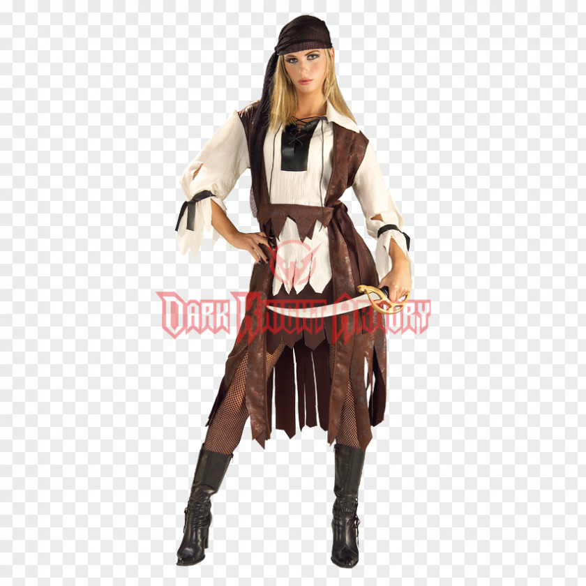 Pirate Woman Costume Party Halloween Blouse Dress PNG