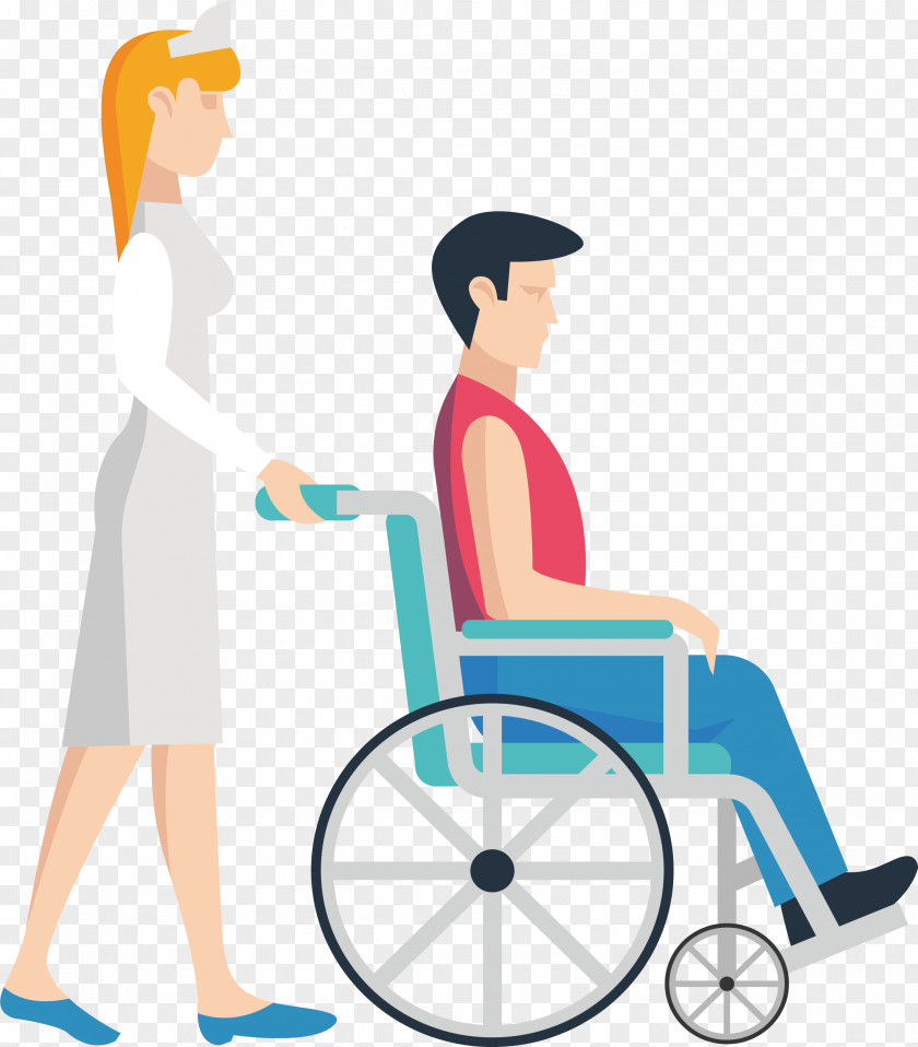 Push The Wheelchair Nurse Nursing Clip Art PNG