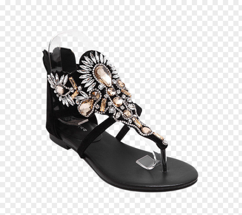 Rhinestone Flat Shoes For Women Peep-toe Shoe Sandal High-heeled Buckle PNG
