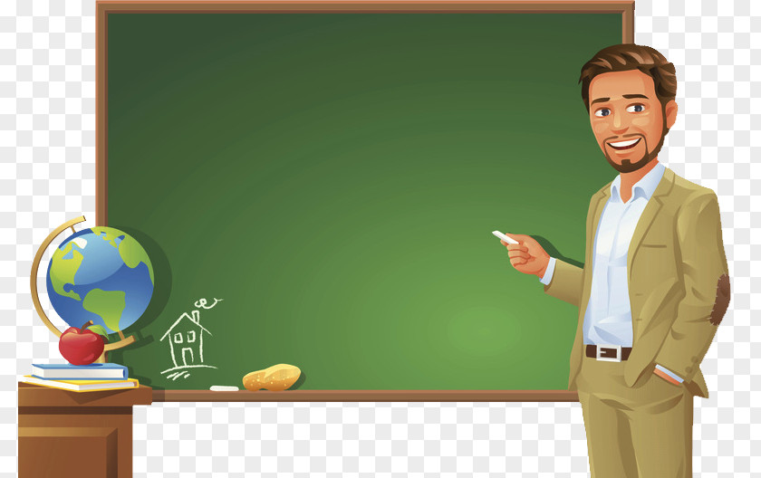 Teacher Standing On The Podium Blackboard Student Clip Art PNG