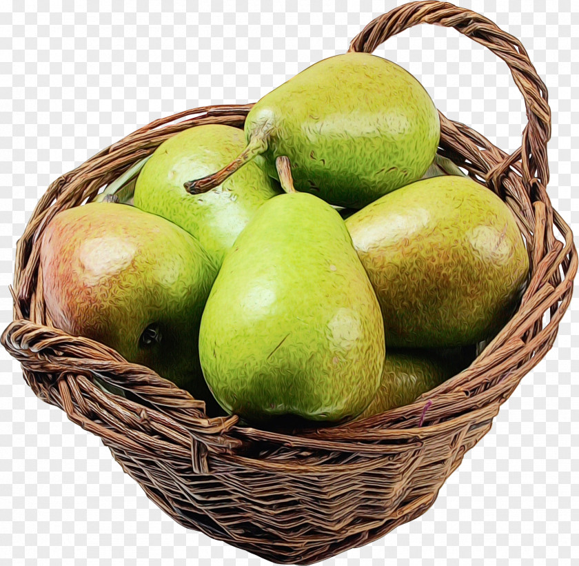 Wicker Pear Natural Foods Food Fruit Basket Plant PNG