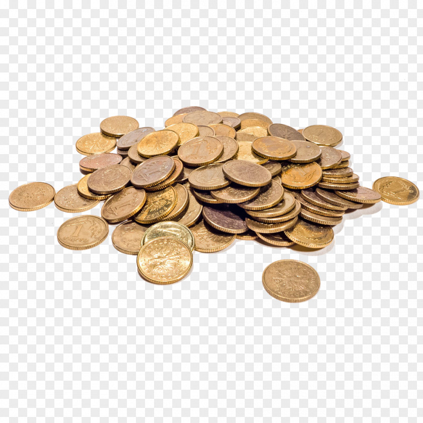 A Pile Of Scattered Coins Gold Coin Money Icon PNG