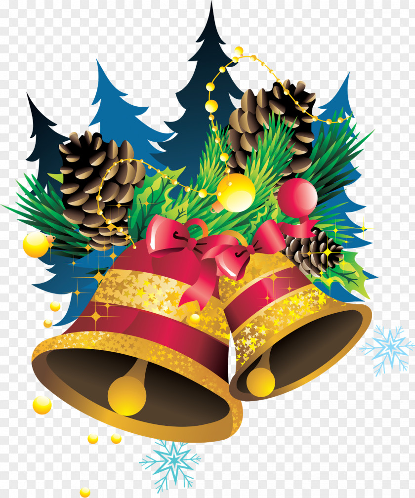 Small Bells Christmas Ornament Ded Moroz New Year Clip Art PNG