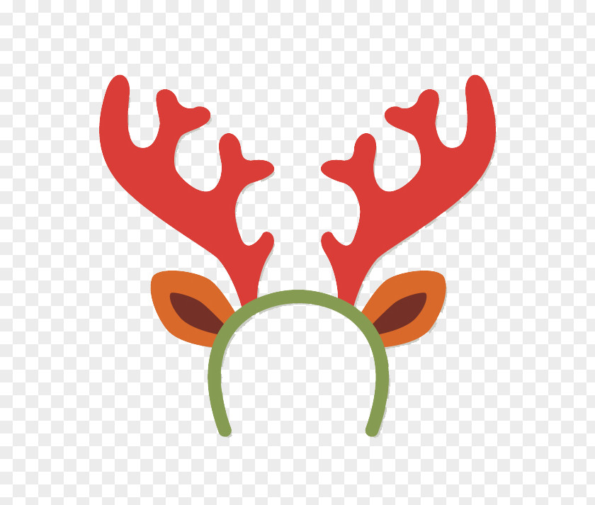 Vector Material Cartoon Reindeer Headband Rudolph Santa Claus PNG