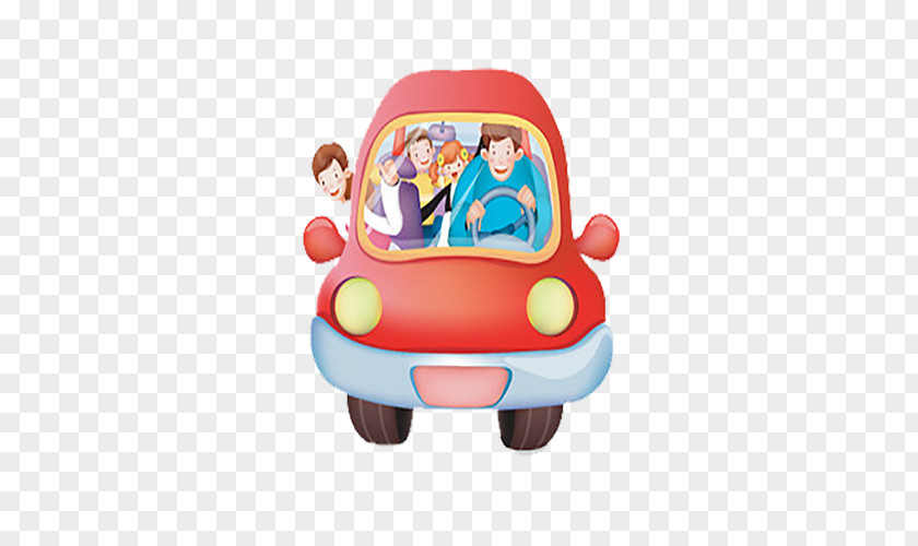 Red Cartoon Driving Illustration PNG