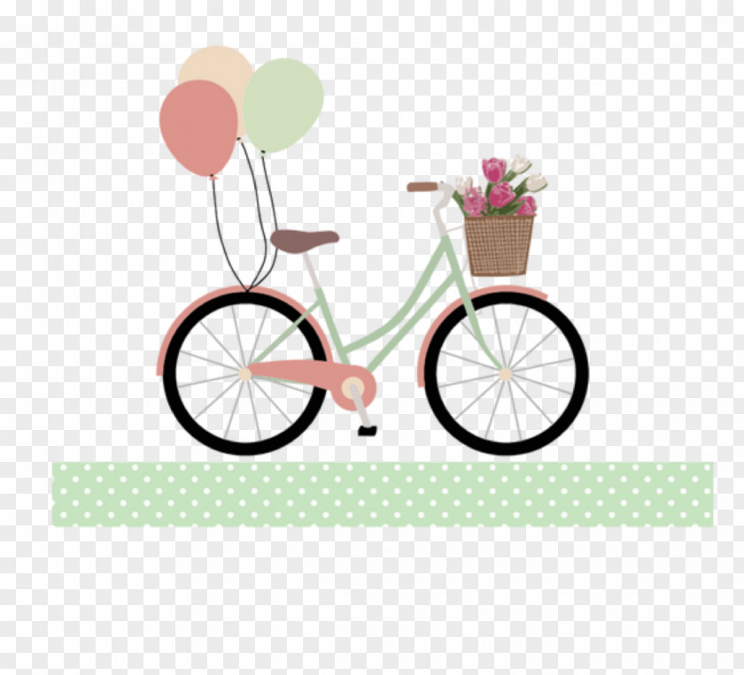 Bicycle Birthday Balloon Gift Greeting & Note Cards PNG