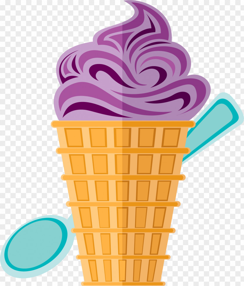 Blueberry Ice Cream Vector Cone Italian Cuisine PNG