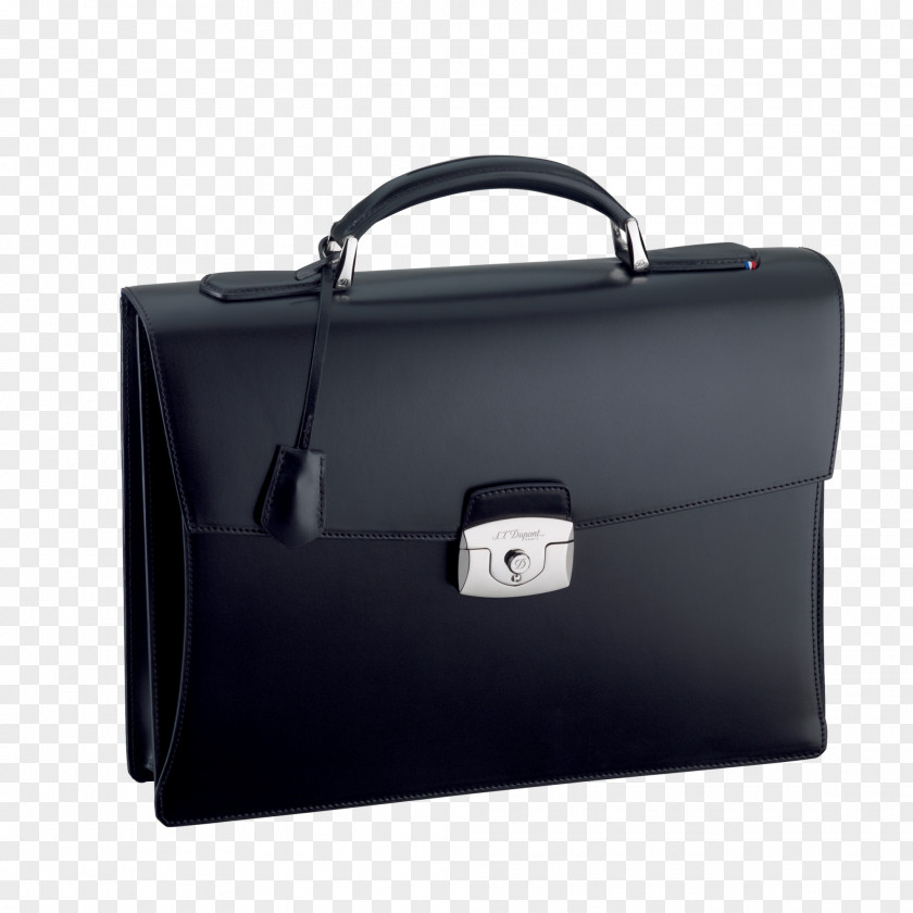 Briefcase Handbag S. T. Dupont Leather PNG