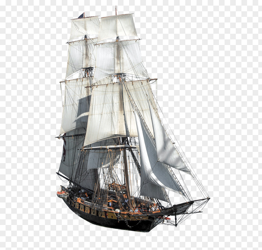 Sail Brigantine Clipper Barque Galleon PNG