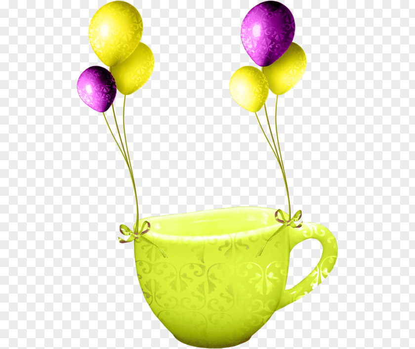 Balloon Mug On Yellow Cup PNG