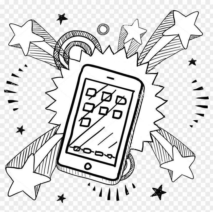 Cartoon Mobile Phone Thumb Signal Drawing PNG