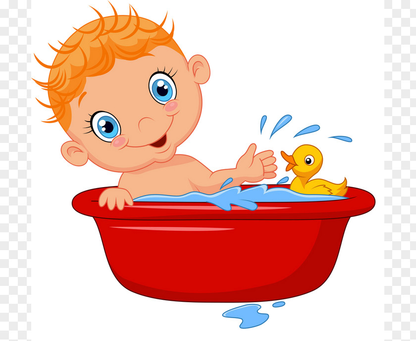 Child Cartoon Bathing PNG