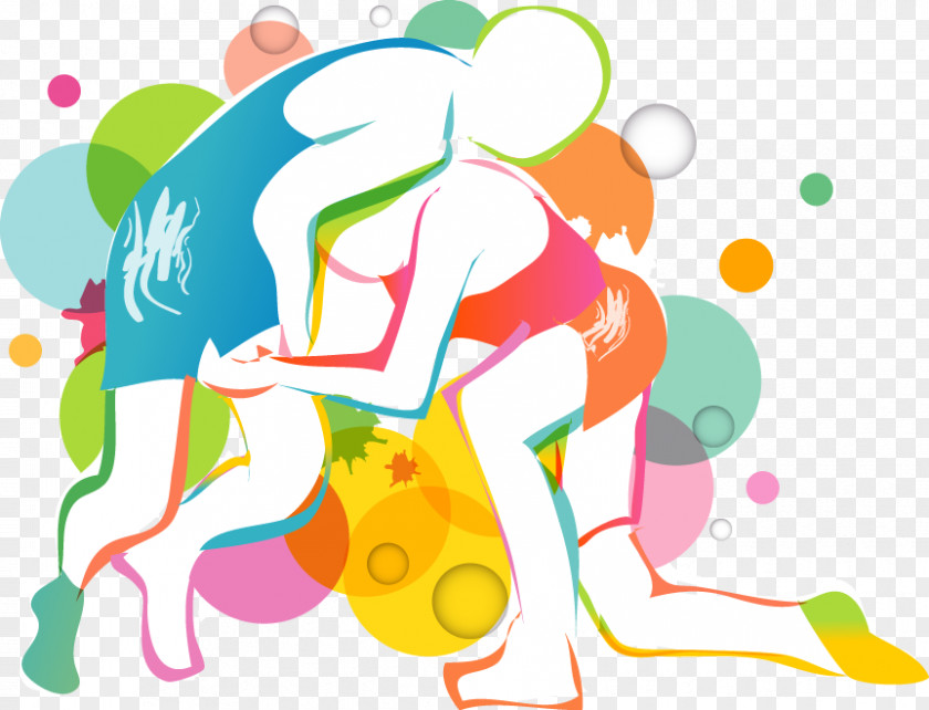 Colorful Abstract Motion Silhouette Figures Korea Institute Of Sport Science Illustration PNG