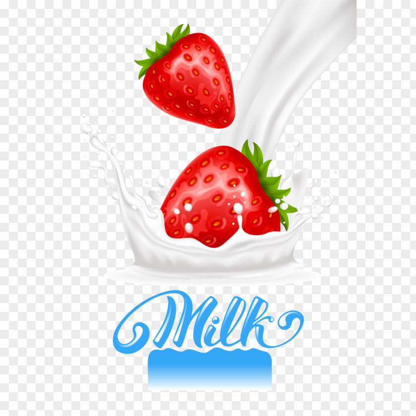 Deliciously Add Fresh Strawberry Milk Vector Milkshake Cream PNG