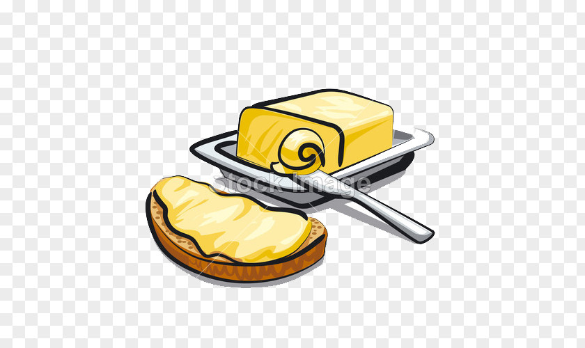 Hand Painted Butter Bread Breakfast Free Content Clip Art PNG