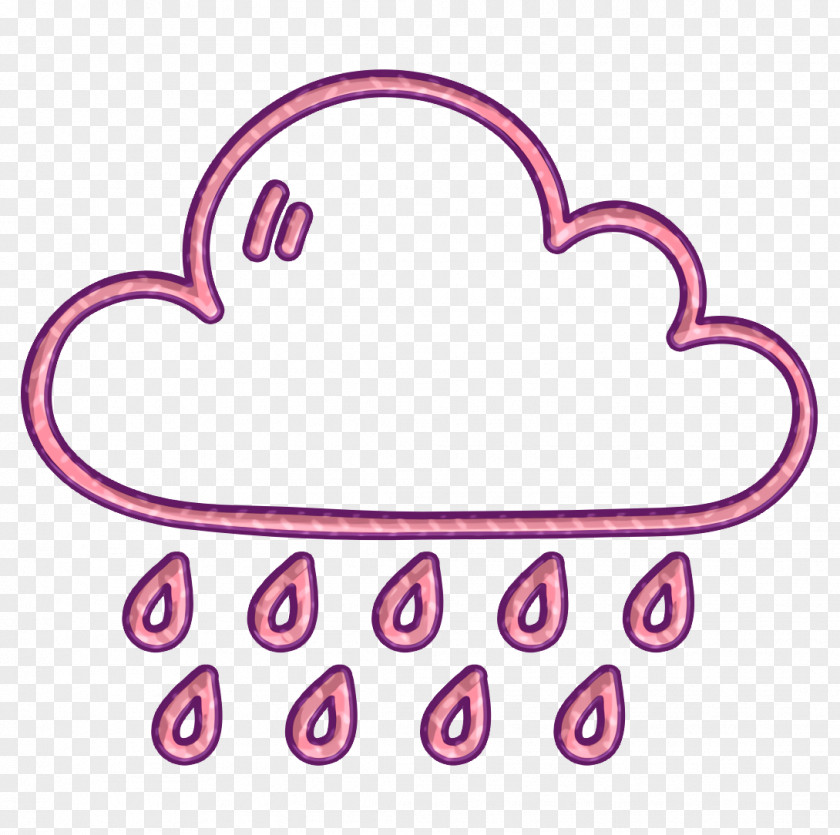Meteorological Phenomenon Line Art Cloud Icon Drop Forecast PNG